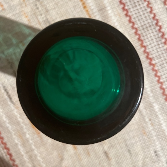 1950s vintage Anchor Hocking forest green glasses w white fir decal - Picture 4 of 4